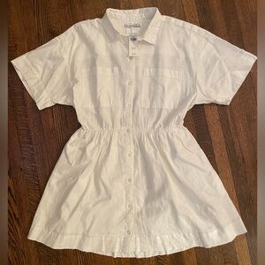 NWT Abercrombie & Fitch Linen-Blend White Shirt Dress – Size L